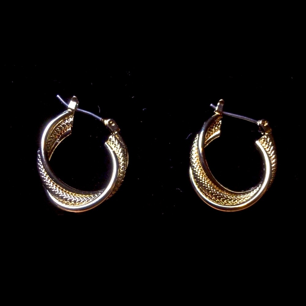 Twisted Loop Drop Goldtone Hoop Earrings